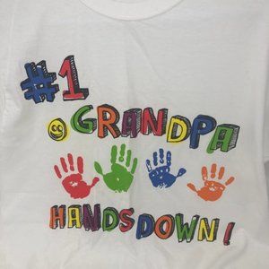 #1 Grandpa Hands Down T-Shirt-size Small 34/36.